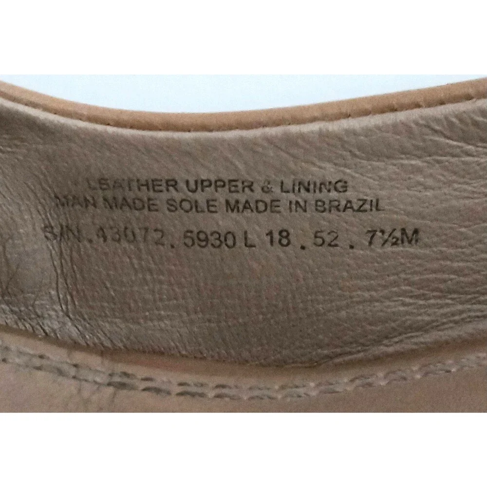 Tory Burch Lowell Peep Toe Wedge Camel Tan Leaher Stacked Wood Heel Dustbag 7.5M